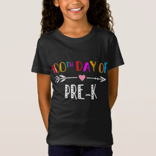 Camiseta Feliz 100º Dia De Professora Pré-K Da Escola - 100