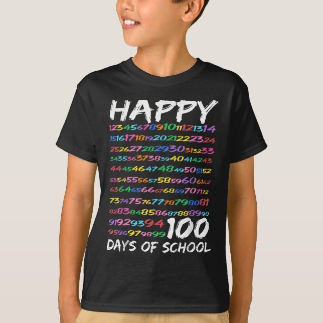 Camiseta Feliz 100º Dia De Professores Crianças De 100 Dias (Frente)