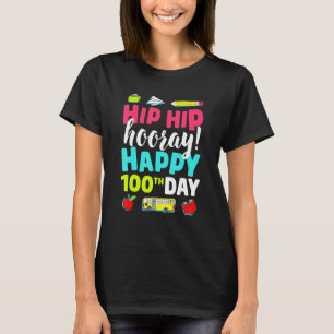 Camiseta Feliz 100º Dia de Professores Crianças De Ensino 1