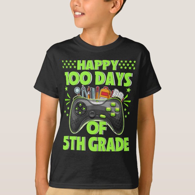 Camiseta Feliz 100º Dia de Professores do 5 (Frente)
