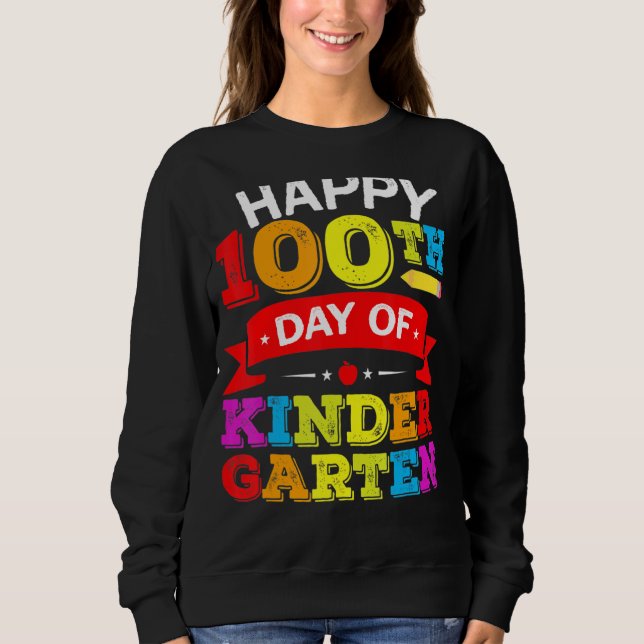 Camiseta Feliz 100º Dia de Professores do Jardim de Infânci (Frente)