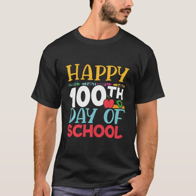 Camiseta Feliz 100º Dia De Professores Educadores (Frente)
