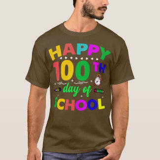 Camiseta Feliz 100º Dia de Professores Engraçados na Escola