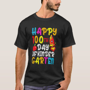 Camiseta Feliz 100º Dia de Professores Escolares Kinder Gar