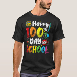 Camiseta Feliz 100º Dia De Professores Estudantes De 100 Di
