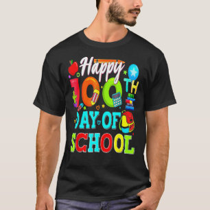 Camiseta Feliz 100º Dia De Professores Estudantes De 100 Di