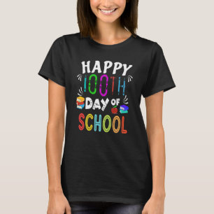 Camiseta Feliz 100º Dia De Professores Ou Livros De Estudan