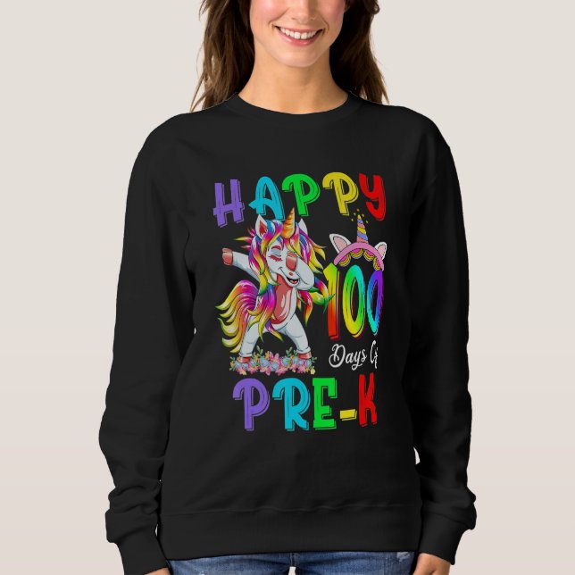 Camiseta Feliz 100º Dia de Professores Pré-K 1 (Frente)