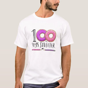 Camiseta Feliz 100º Dia De Rosquinhas Escolares 100 Doce D