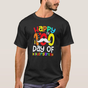 Camiseta Feliz 100º Dia Do Bigode De Professores Do Jardim