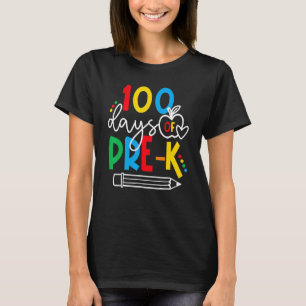 Camiseta Feliz 100º Dia Do Gif Pré-K Engraçado 100 Dias