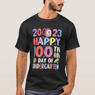 Camiseta Feliz 100º Dia do Jardim de Infância 2023 Professo