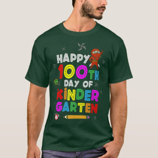 Camiseta Feliz 100º Dia do Jardim de Infância, Guerreiro Ju
