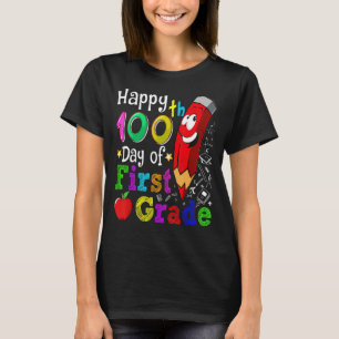 Camiseta Feliz 100º Dia do Primeiro Grau 100 Dias Mais Inte