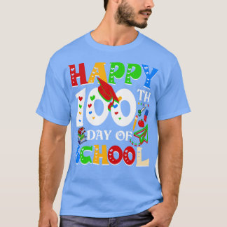 Camiseta Feliz 100º Dia Do Professor Arco-Íris 100 Da