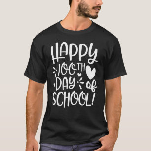 Camiseta Feliz 100º Dia do Professor Estudante Escolar 100
