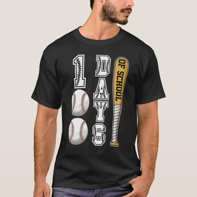 Camiseta Feliz 100.º Dia 100 Dias De Professores De Basebol (Frente)