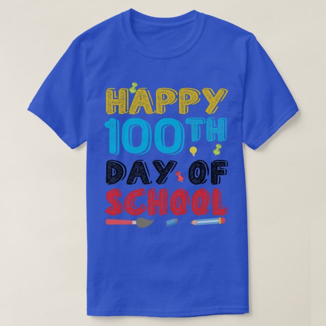 CAMISETA FELIZ 100. º DIA DA ESCOLA 15 (Frente do Design)