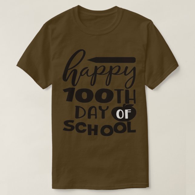 CAMISETA FELIZ 100. º DIA DA ESCOLA 4 (Frente do Design)