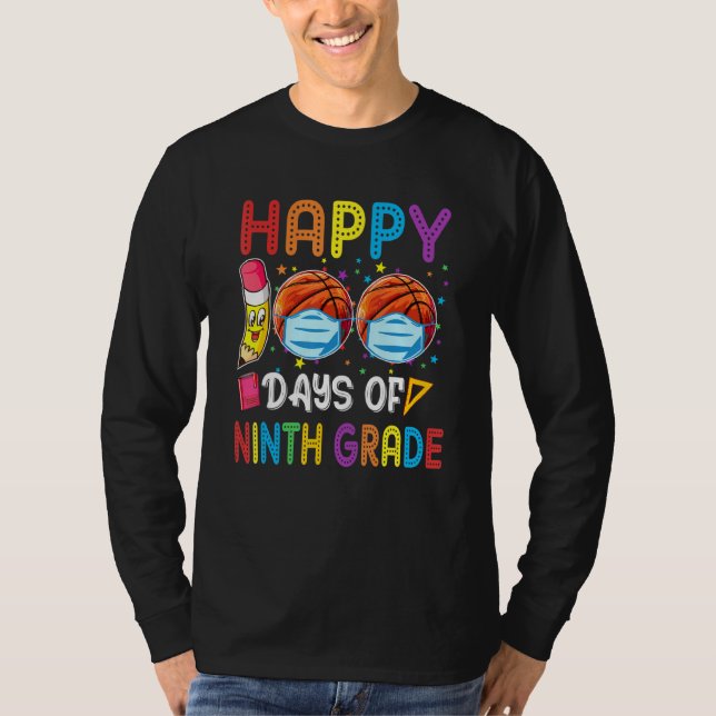 Camiseta Feliz 100.º Dia da Semana de Basquete 2022 (Frente)