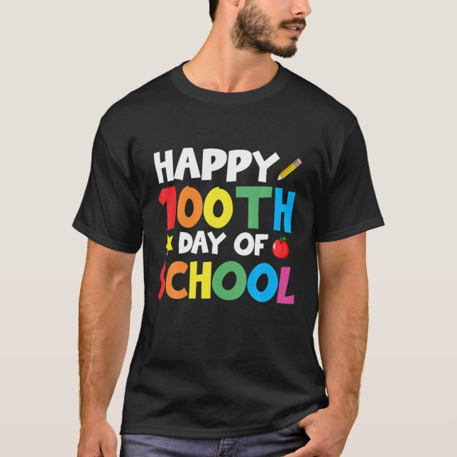 Camiseta Feliz 100.º Dia Do Estudo De Professores De Celebr (Frente)