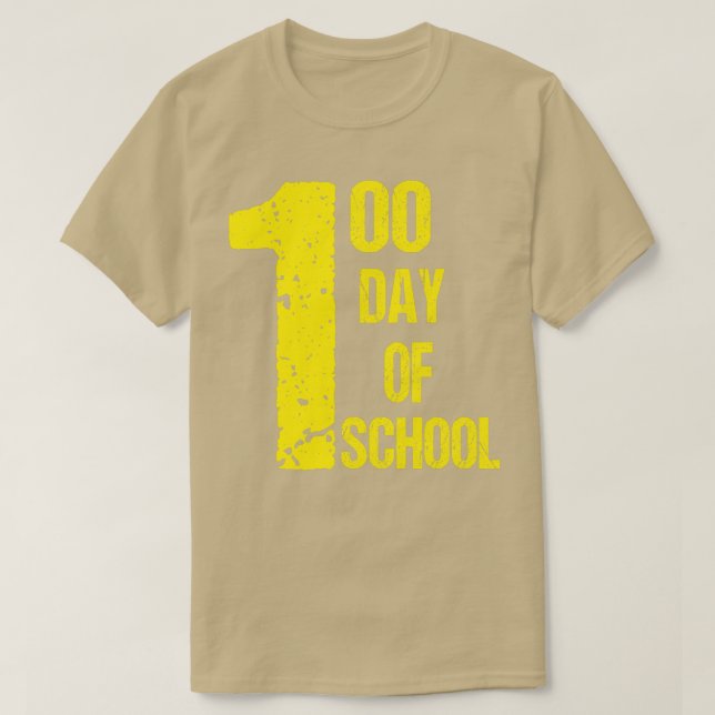 Camiseta Feliz 100 Dia da Escola para Crianças Professora E (Frente do Design)