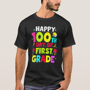 Camiseta Feliz 100 dias de alunos do primeiro ano, professo
