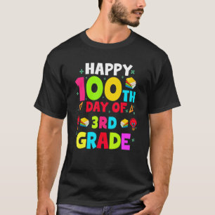 Camiseta Feliz 100 dias de alunos do terceiro ano, professo