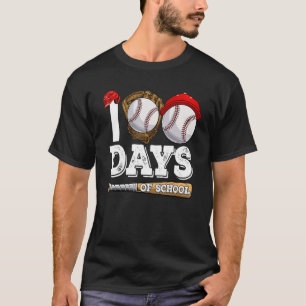 Camiseta Feliz 100 Dias De Basebol Escolar 100 Dias Mais In