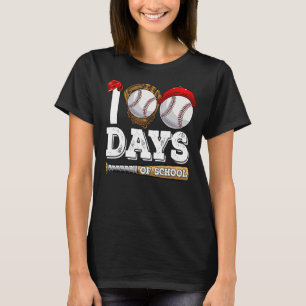 Camiseta Feliz 100 Dias De Basebol Escolar 100 Dias Mais In