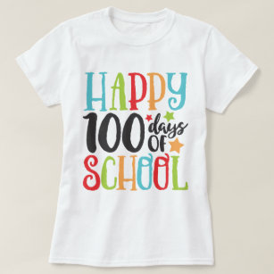 Camiseta Feliz 100 dias de colorido escolar