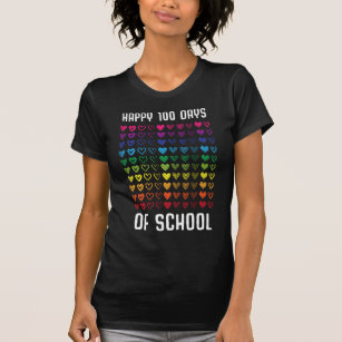 Camiseta Feliz 100 Dias De Corações Escolares