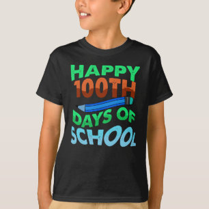 Camiseta Feliz 100 Dias De Crianças Escolares