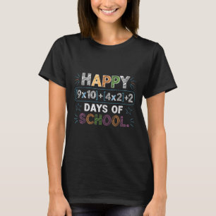 Camiseta Feliz 100 Dias de Equação Matemática Escolar 100º 