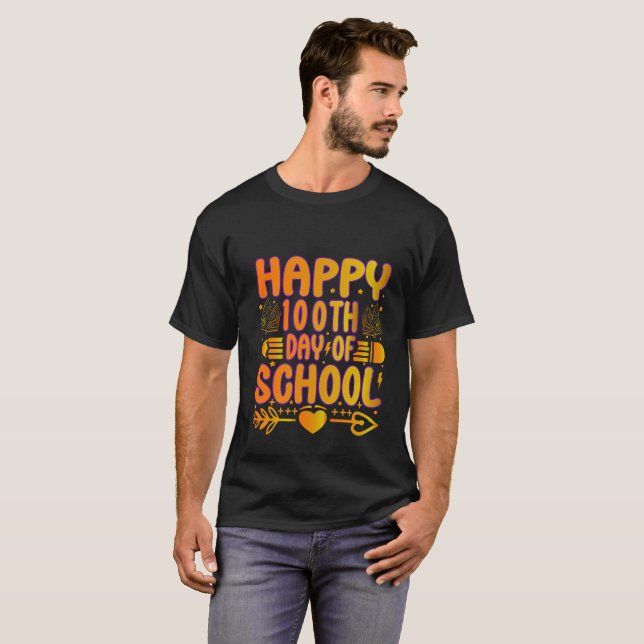 Camiseta feliz 100 dias de escola (Frente Completa)