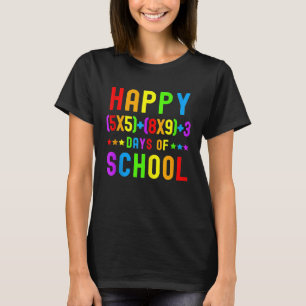 Camiseta Feliz 100 Dias de Escola 100º Dia de Matemática Es