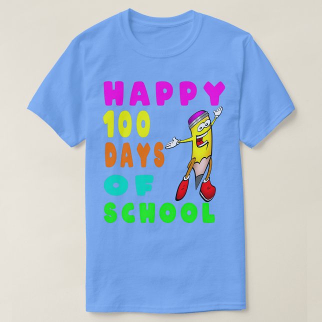 Camiseta Feliz 100 dias de escola 68 (Frente do Design)