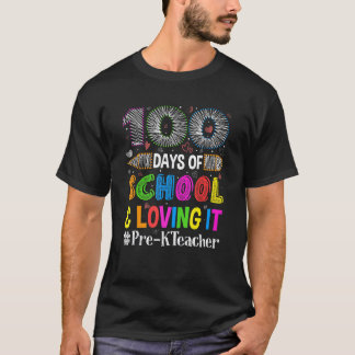 Camiseta Feliz 100 Dias De Escola & Adorando Professor De P