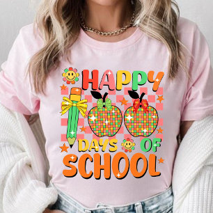 Camiseta feliz 100 dias de escola. apreciação dos professor
