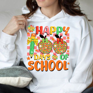 Camiseta feliz 100 dias de escola. apreciação dos professor