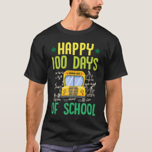 Camiseta Feliz 100 Dias De Escola Autocarro Escolar Profess