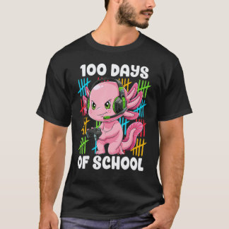 Camiseta Feliz 100 Dias De Escola Axolote Aluno Professor C