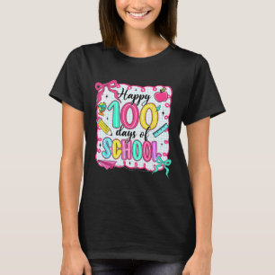 Camiseta Feliz 100 Dias De Escola Cute Professor Crianças E