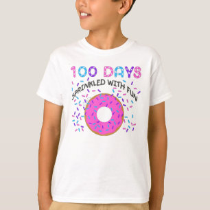 Camiseta Feliz 100 dias de escola engraçada e borrifada