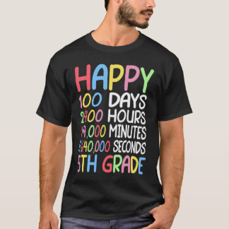 Camiseta Feliz 100 Dias De Escola Estudante Da 5ª Série Mat