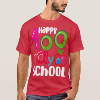 Camiseta Feliz 100 Dias De Escola Para Estudantes De Profes