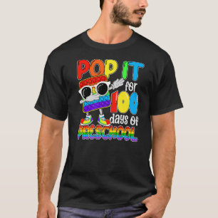 Camiseta Feliz 100 Dias De Escola Pré k 100º Pop