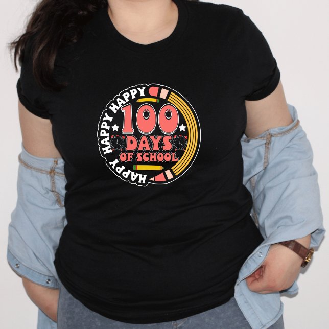 Camiseta Feliz 100 Dias de Escola Professor (100 Days of School T-shirt)