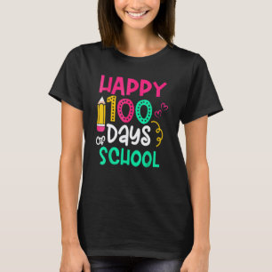Camiseta Feliz 100 Dias De Escola Professor Aluno 100 Dias 
