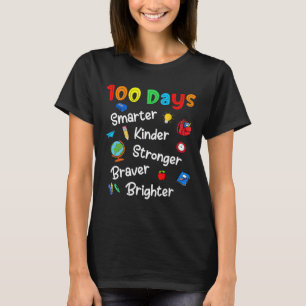 Camiseta Feliz 100 Dias De Escola Professor Crianças Menino